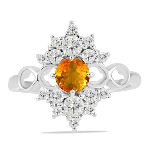 BUY 925 SILVER RING WITH NATURAL CITRINE GEMSTONE 